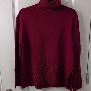 Gap Women's Thick Red Cotton Turtleneck Sweater Size Medium